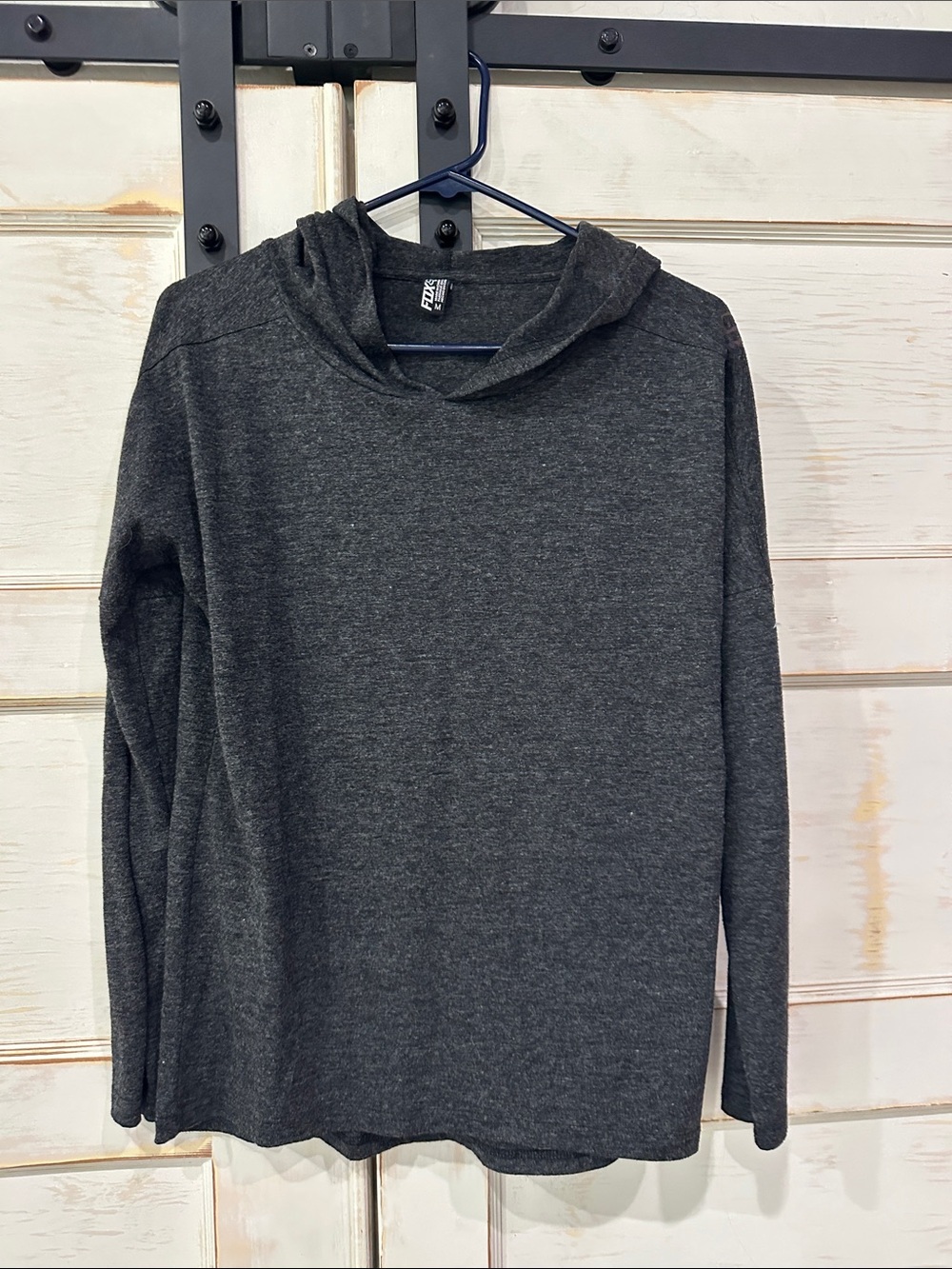 Fox Men's Dark Gray Crewneck Hooded Sweater